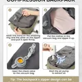 Vacuum Backpack, Khaki: The compression sequence, step by step